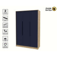 Шкаф распашной Тренд КТ-Ш3 (Дуб золотой ЛДСП/ Индиго ЛМДФ) Ш1360 В2128 Г547